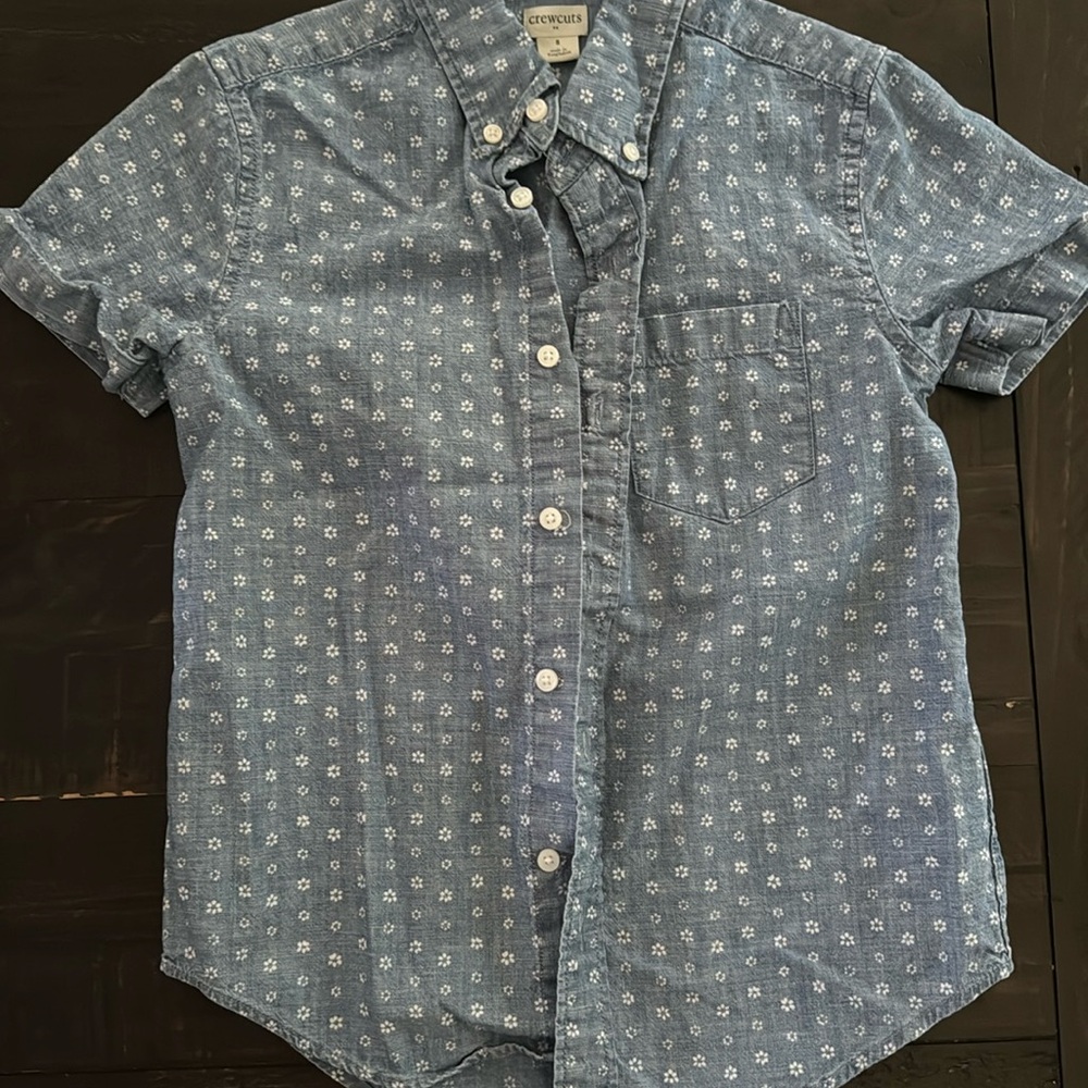 Crewcuts chambray shirt with detailing (size 8)